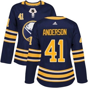 Authentic Adidas Women's Craig Anderson Buffalo Sabres Home Jersey - Navy