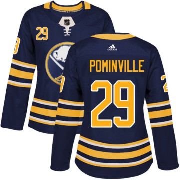 Authentic Adidas Women's Jason Pominville Buffalo Sabres Home Jersey - Navy Blue