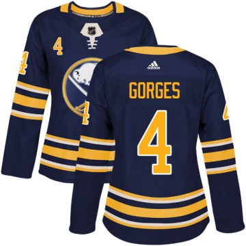 Authentic Adidas Women's Josh Gorges Buffalo Sabres Home Jersey - Navy Blue