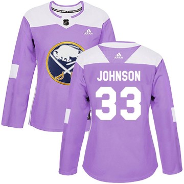 Authentic Adidas Women's Ryan Johnson Buffalo Sabres Fights Cancer Practice Jersey - Purple