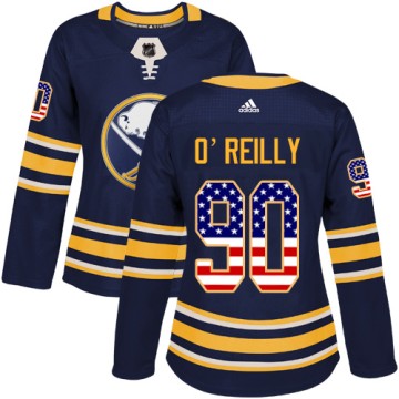 Authentic Adidas Women's Ryan O'Reilly Buffalo Sabres USA Flag Fashion Jersey - Navy Blue