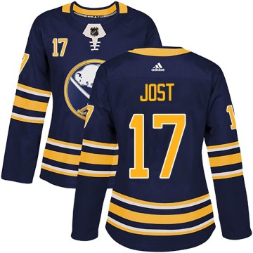 Authentic Adidas Women's Tyson Jost Buffalo Sabres Home Jersey - Navy