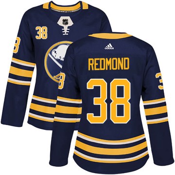 Authentic Adidas Women's Zach Redmond Buffalo Sabres Navy Home Jersey - Red