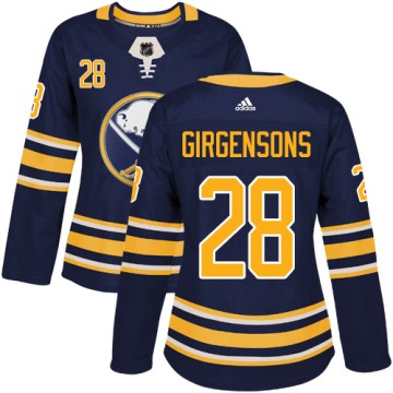 Authentic Adidas Women's Zemgus Girgensons Buffalo Sabres Home Jersey - Navy Blue