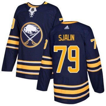 Authentic Adidas Youth Calle Sjalin Buffalo Sabres Home Jersey - Navy