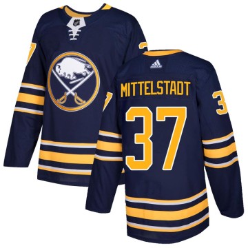 Authentic Adidas Youth Casey Mittelstadt Buffalo Sabres Home Jersey - Navy