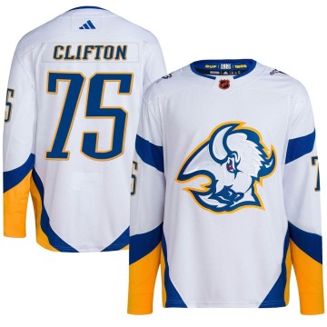 Authentic Adidas Youth Connor Clifton Buffalo Sabres Reverse Retro 2.0 Jersey - White