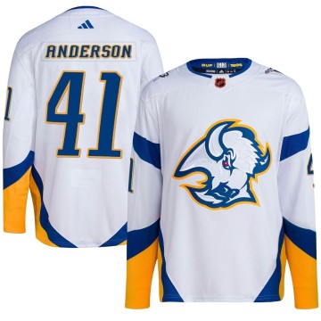 Authentic Adidas Youth Craig Anderson Buffalo Sabres Reverse Retro 2.0 Jersey - White