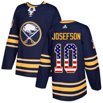 Authentic Adidas Youth Jacob Josefson Buffalo Sabres USA Flag Fashion Jersey - Navy Blue