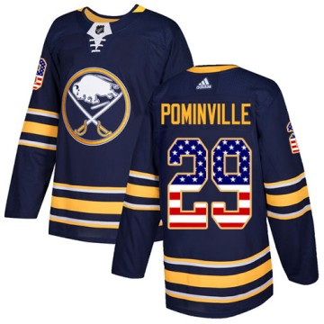 Authentic Adidas Youth Jason Pominville Buffalo Sabres USA Flag Fashion Jersey - Navy Blue