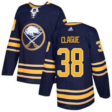 Authentic Adidas Youth Kale Clague Buffalo Sabres Home Jersey - Navy