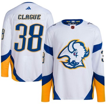 Authentic Adidas Youth Kale Clague Buffalo Sabres Reverse Retro 2.0 Jersey - White