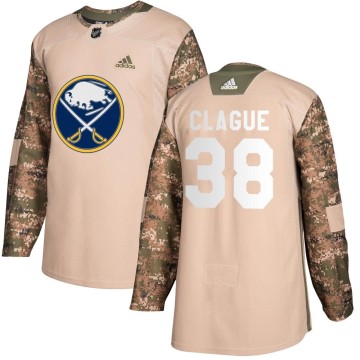 Authentic Adidas Youth Kale Clague Buffalo Sabres Veterans Day Practice Jersey - Camo