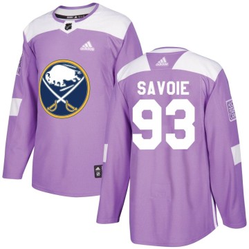 Authentic Adidas Youth Matthew Savoie Buffalo Sabres Fights Cancer Practice Jersey - Purple