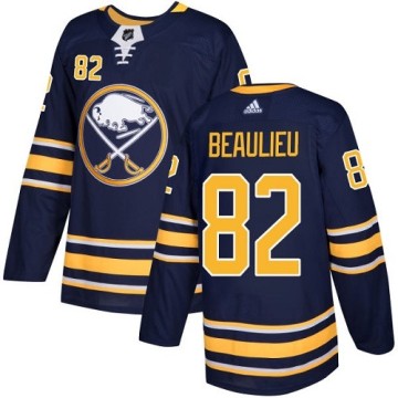 Authentic Adidas Youth Nathan Beaulieu Buffalo Sabres Home Jersey - Navy Blue
