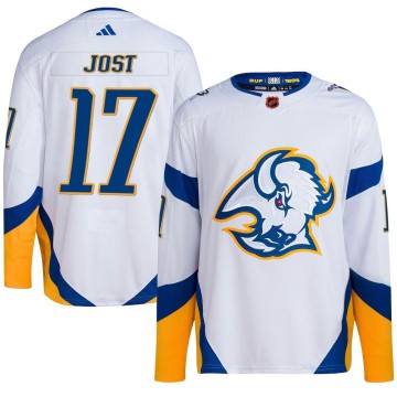 Authentic Adidas Youth Tyson Jost Buffalo Sabres Reverse Retro 2.0 Jersey - White