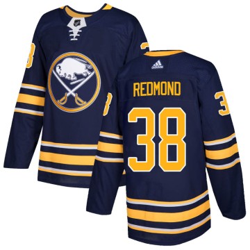 Authentic Adidas Youth Zach Redmond Buffalo Sabres Navy Home Jersey - Red