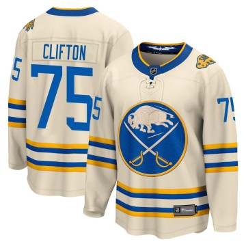 Breakaway Fanatics Branded Youth Connor Clifton Buffalo Sabres 2022 Heritage Classic Jersey - Cream