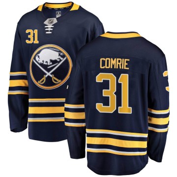 Breakaway Fanatics Branded Youth Eric Comrie Buffalo Sabres Home Jersey - Navy Blue