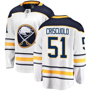 Breakaway Fanatics Branded Youth Kyle Criscuolo Buffalo Sabres Away Jersey - White