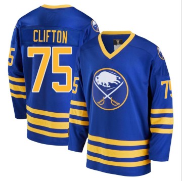 Premier Fanatics Branded Youth Connor Clifton Buffalo Sabres Breakaway Heritage Jersey - Royal