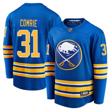 Premier Fanatics Branded Youth Eric Comrie Buffalo Sabres Breakaway Home Jersey - Royal